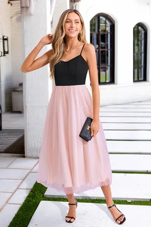 Cupshe Zweifarbiges Ärmelloses Midikleid