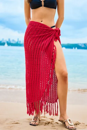 Cupshe Hot & Bothered Roter Überzieh-Sarong