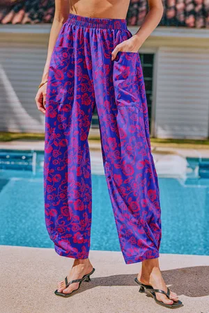 Cupshe Florale Elastischer Bund Strandhose