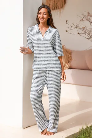 Cupshe Gestreiftes Kurzarm Pyjama-Set