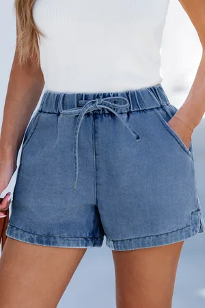 Cupshe Denim Jeansshorts mit elastischem Bund