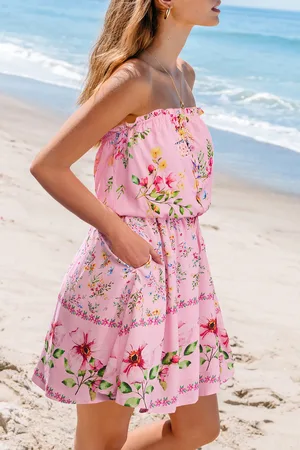 Cupshe Florales Ärmelloses Elastische Taille Minikleid