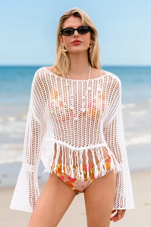 Cupshe Bootsausschnitt Strick-Strand-Top