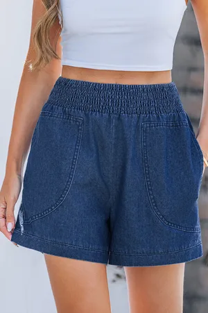 Cupshe Gesmokter Bund Denim Jeansshorts