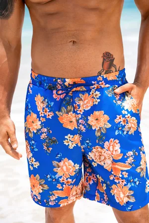 Cupshe Blaue Herren-Badehose mit Kordelzug