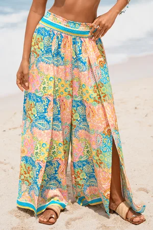 Cupshe Paisley Gesmokte Taille Strandhose