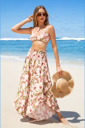 Cupshe Florale Elastische Taille Strandhose