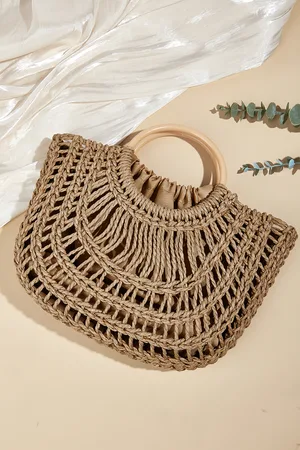 Cupshe Strukturierte Strand-Strohtasche