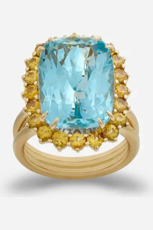 Dolce & Gabbana Ring Heritage aus gelbgold, aquamarin und gelben saphiren