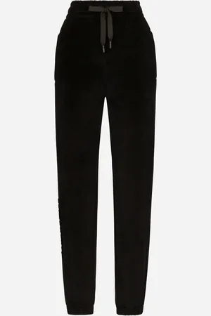 Dolce & Gabbana Jogginghose aus Chenille mit Dolce&Gabbana-Stickerei