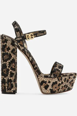 Dolce & Gabbana Plateau-Sandalette aus Satin und Thermostrass