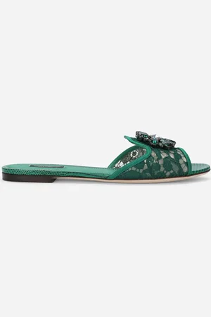 Dolce & Gabbana SANDALE AUS SPITZE MIT KRISTALLEN