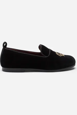 Dolce & Gabbana Slipper aus samt mit kronen-patch