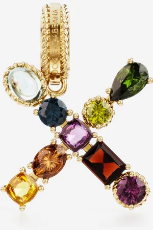 Dolce & Gabbana Charm X Rainbow alphabet aus 18-karätigem Gelbgold mit mehrfarbigen Edelsteinen
