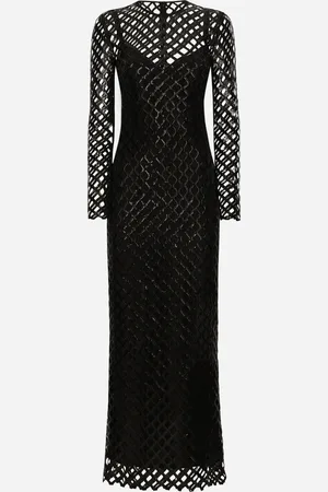 Dolce & Gabbana Langes Netzkleid mit Paillettenstickerei