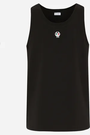 Dolce & Gabbana Tanktop bi-elastische Baumwolle mit Patch