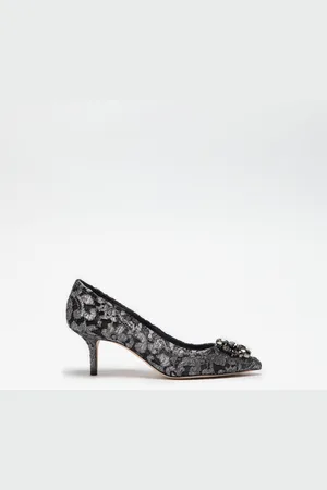 Dolce & Gabbana Lurex lace rainbow pumps with brooch detailing