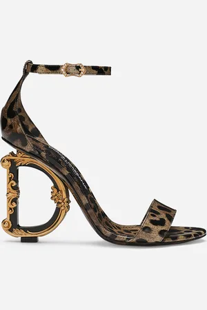 Dolce & Gabbana Sandalette DG Barocco aus glänzendem bedrucktem Kalbsleder