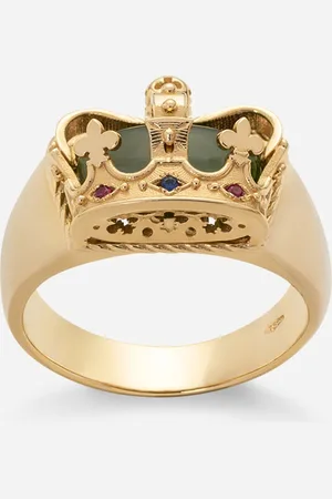 Dolce & Gabbana Ring Crown mit krone und grünem jadestein