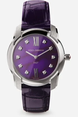 Dolce & Gabbana DG7 watch in steel with sugilite and diamonds
