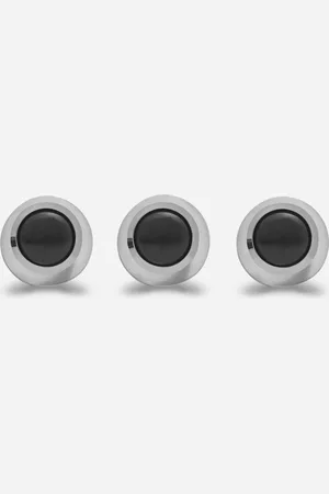 Dolce & Gabbana White gold tuxedo buttons with black jades