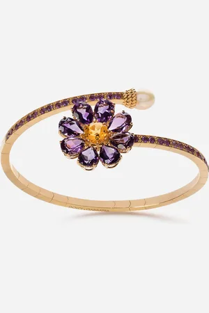 Dolce & Gabbana Armreif Spring aus Gelbgold mit floralem Ornament