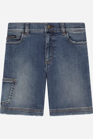 Dolce & Gabbana Bermudas aus gewaschenem blauem Stretchdenim