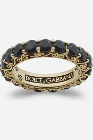 Dolce & Gabbana Ring Family aus Gelbgold und schwarzen Saphiren