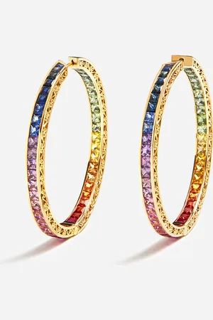 Dolce & Gabbana Multi-colored sapphire hoop earrings
