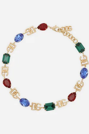 Dolce & Gabbana Necklace with DG logo and multi-colored crystals