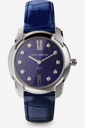 Dolce & Gabbana DG7 watch in steel with lapis lazuli and diamonds