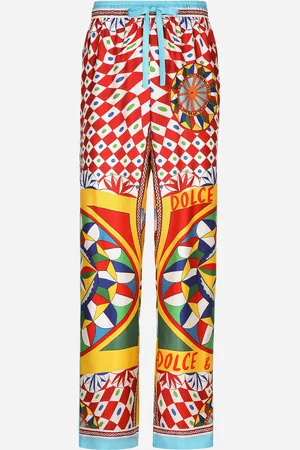 Dolce & Gabbana Jogginghose aus Seidentwill mit Carretto-Print