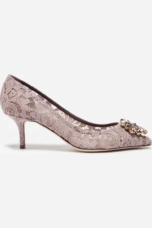 Dolce & Gabbana Lace rainbow pumps with brooch detailing