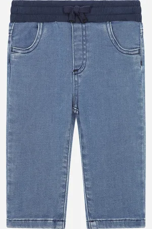 Dolce & Gabbana Hose aus blauem Stretchdenim mit Logoplakette