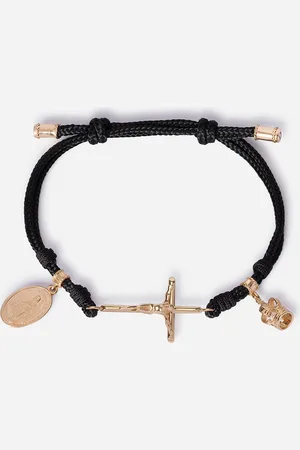 Dolce & Gabbana Fabric Sicily bracelet with 18kt pendant charms