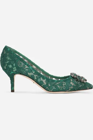Dolce & Gabbana Lace rainbow pumps with brooch detailing
