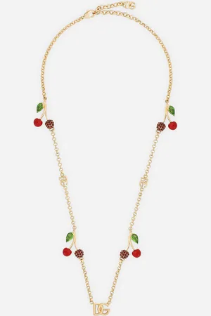 Dolce & Gabbana Halskette mit Charms DG-Logo und Kirschen