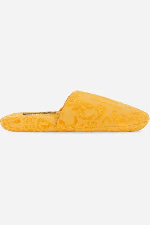 Dolce & Gabbana Frotteepantoffel aus Baumwolljacquard