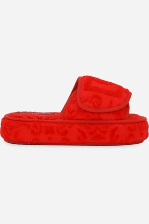 Dolce & Gabbana Plateau-Pantoffel aus Baumwollfrottee