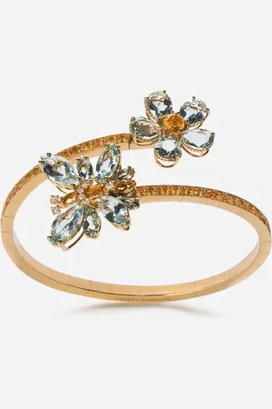 Dolce & Gabbana Armreif Spring aus Gelbgold mit schmetterlingsförmigen und floralen Ornamenten