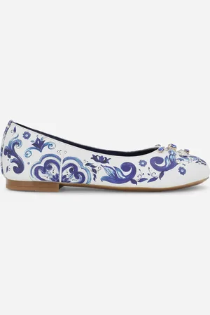 Dolce & Gabbana Ballerina aus Kalbsleder Majolika-Print