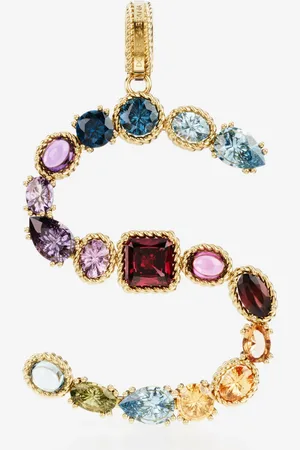 Dolce & Gabbana Charm S Rainbow alphabet aus 18-karätigem Gelbgold mit mehrfarbigen Edelsteinen