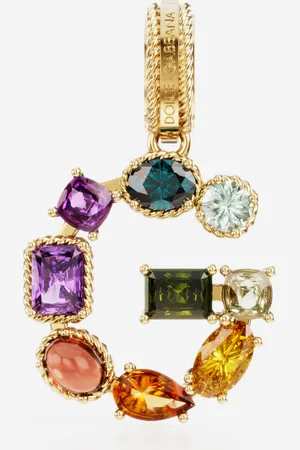 Dolce & Gabbana Charm G Rainbow alphabet aus 18-karätigem Gelbgold mit mehrfarbigen Edelsteinen