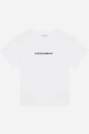 Dolce & Gabbana T-SHIRT AUS JERSEY MIT LOGO-STICKEREI