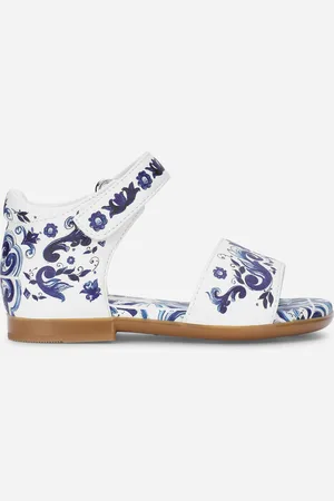 Dolce & Gabbana Sandale aus Nappaleder Majolika-Print
