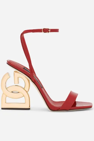 Dolce & Gabbana Sandalette aus Lackleder mit Absatz DG pop