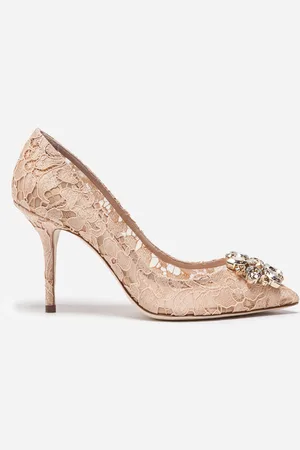 Dolce & Gabbana Lace rainbow pumps with brooch detailing