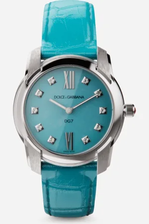 Dolce & Gabbana DG7 watch in steel with turquoise and diamonds