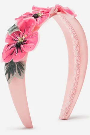 Dolce & Gabbana HAARREIF MIT APPLIKATIONEN MIT CHIFFON-BLUMEN
