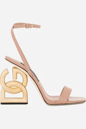 Dolce & Gabbana Sandalette aus Lackleder mit Absatz DG pop